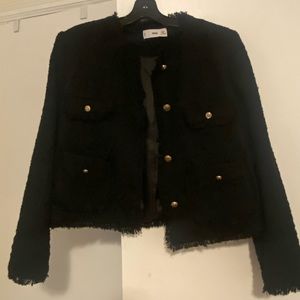 Mango Black Blazer with Gold Buttons